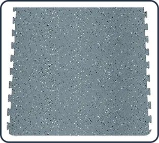 Grey speckled rubber puzzle tile.