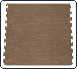 Brown wood-look foam tile.