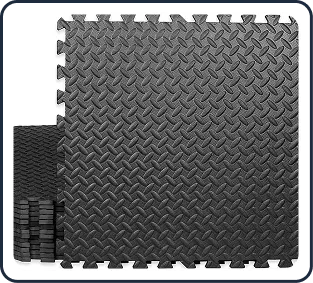 Black diamond gym flooring tile.