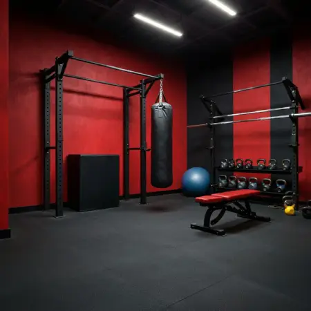 Rubber gym flooring
