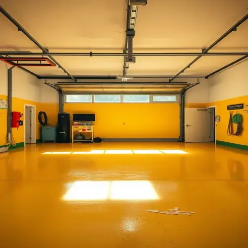 Yellow epoxy flooring